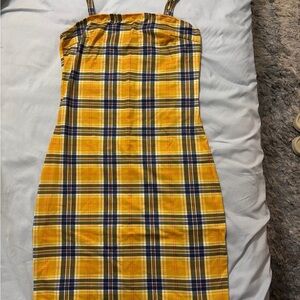 Yellow Plaid Women's Dress